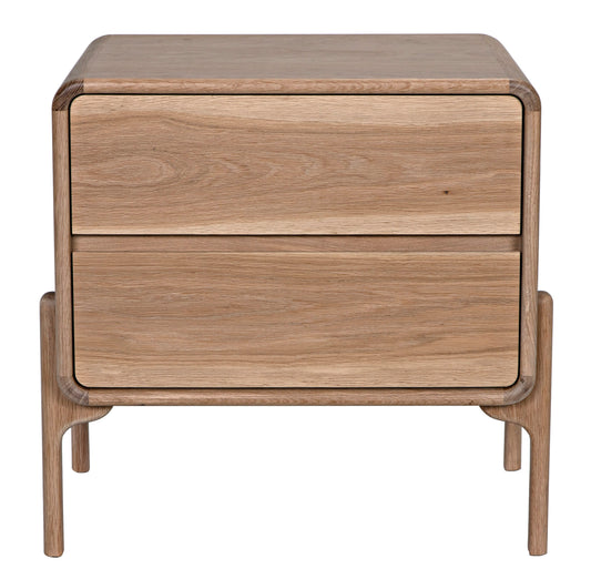 Fonda Nightstand , Oak & Oak Plywood - 28x18x27-Blue Hand Home