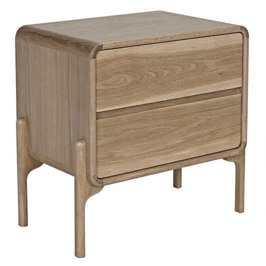 Fonda Nightstand , Oak & Oak Plywood - 28x18x27-Blue Hand Home