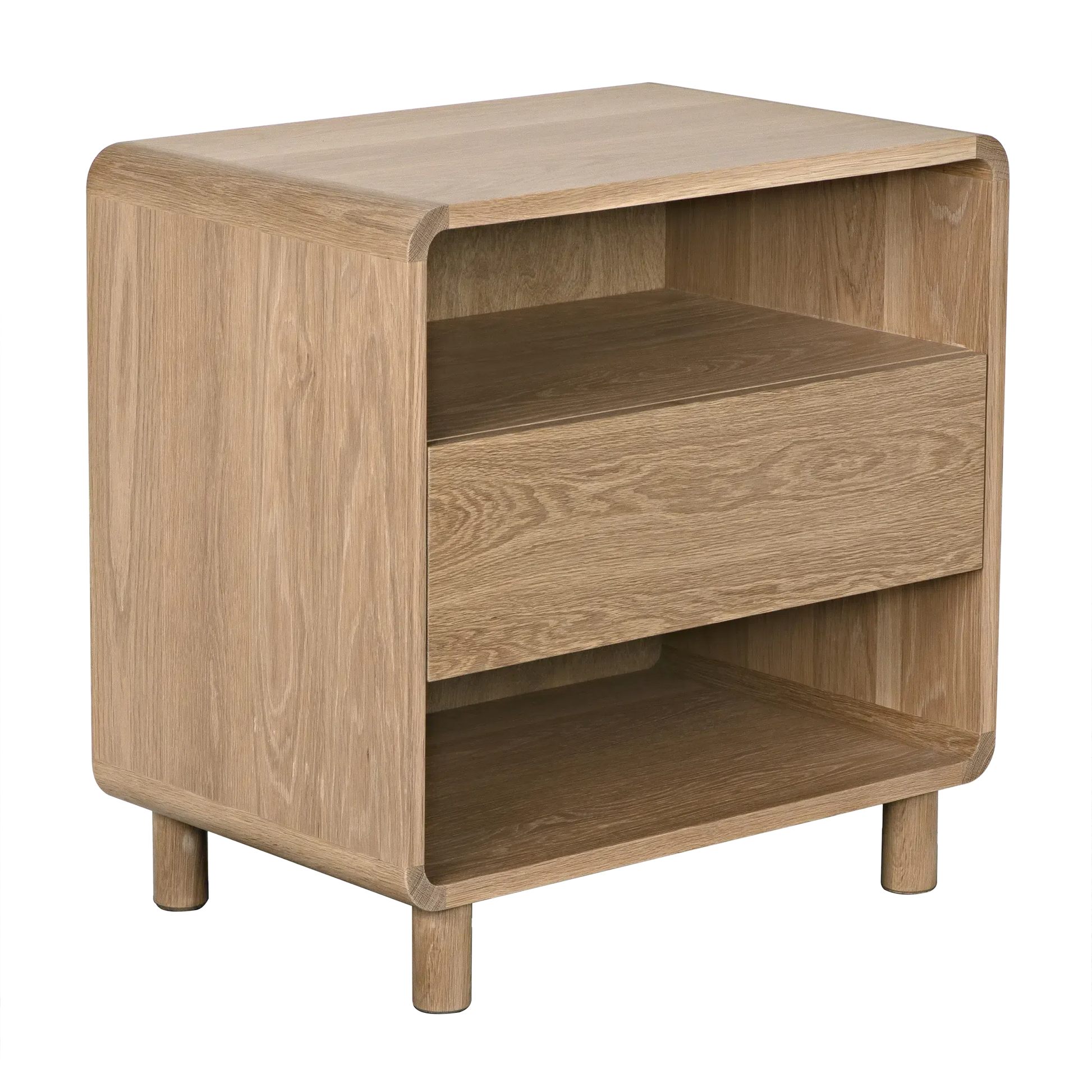 Abba Nightstand, White Oak - 28x18x28-Blue Hand Home