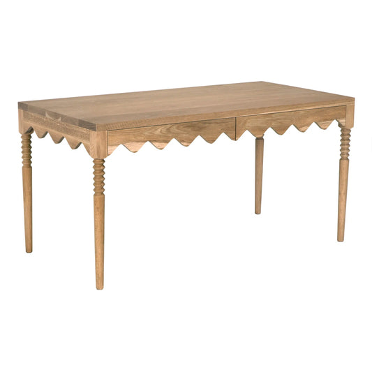 Lulu Desk, Oak-Blue Hand Home