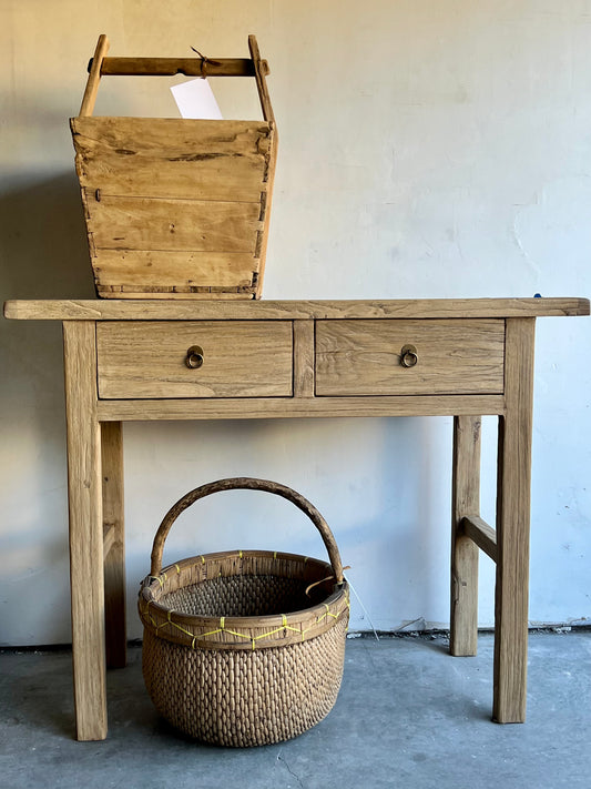 Beachside Elm Two Drawer Table-Blue Hand Home