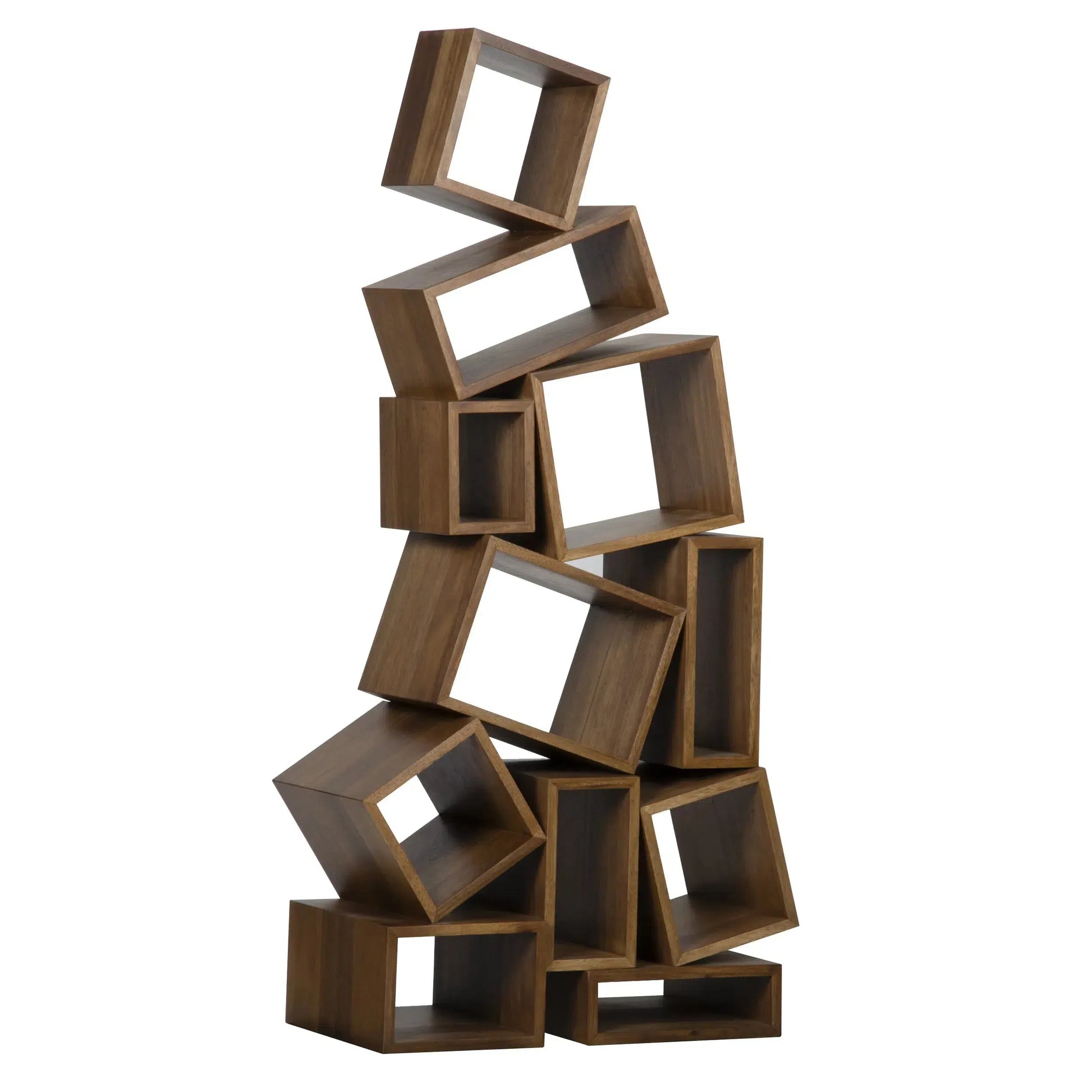 Cubist Bookcase, Dark Walnut by Noir-Blue Hand Home