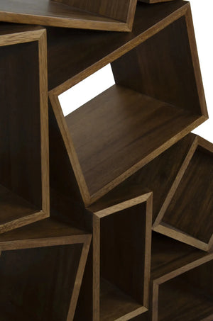 Cubist Bookcase, Dark Walnut by Noir-Blue Hand Home