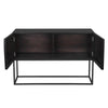 Small Zurich Console, Ebony Walnut with Steel-Blue Hand Home