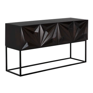 Zurich Console, Ebony Walnut with Steel by Noir-Blue Hand Home