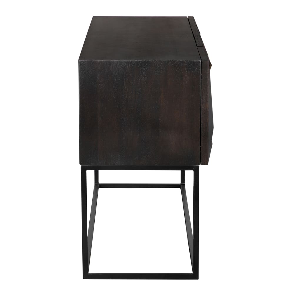 Zurich Console, Ebony Walnut with Steel by Noir-Blue Hand Home