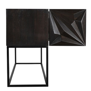 Zurich Console, Ebony Walnut with Steel by Noir-Blue Hand Home