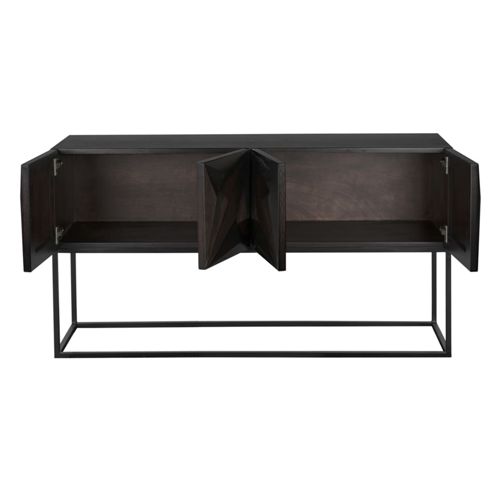 Zurich Console, Ebony Walnut with Steel by Noir-Blue Hand Home