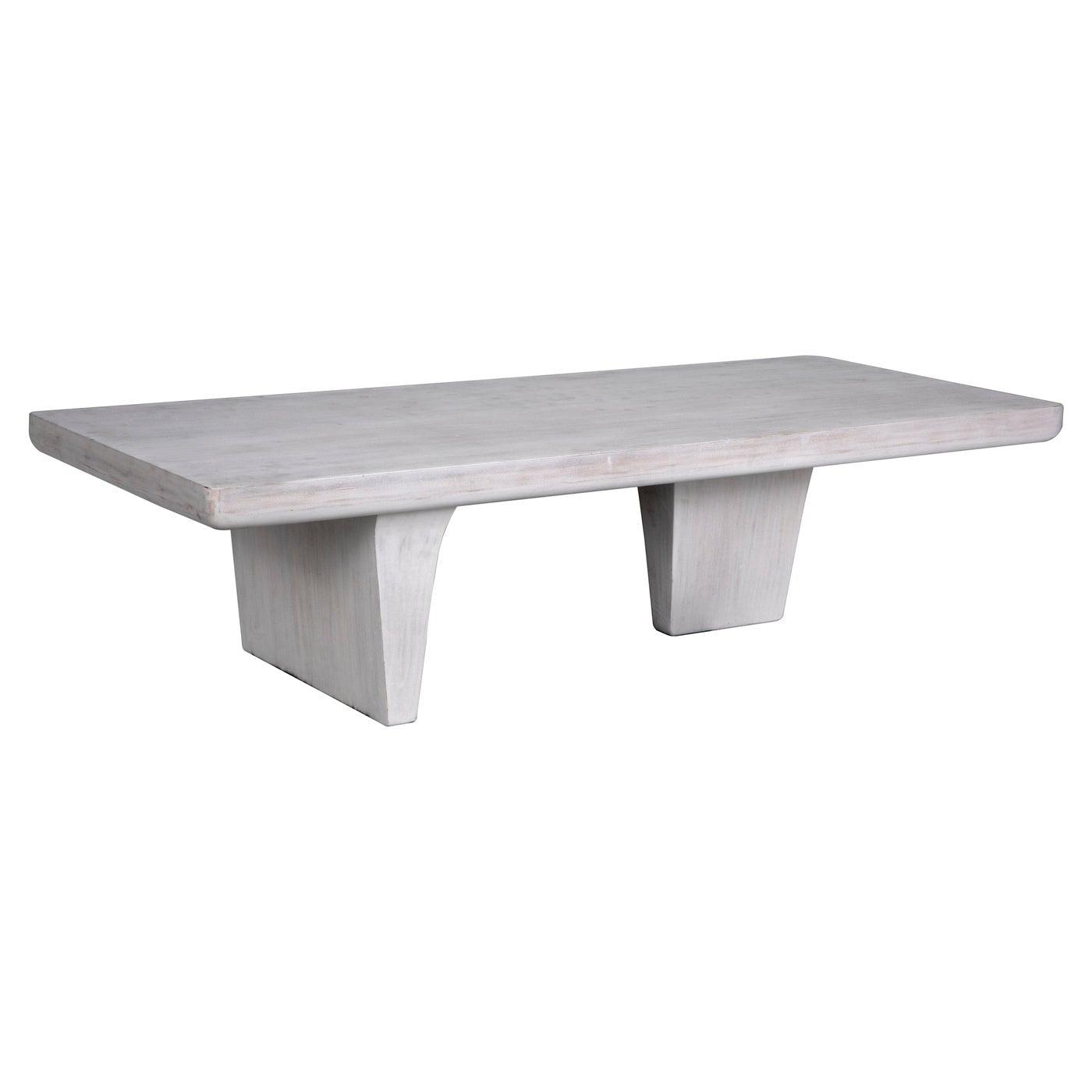 Ward Coffee Table, White Wash-Noir Furniture-Blue Hand Home