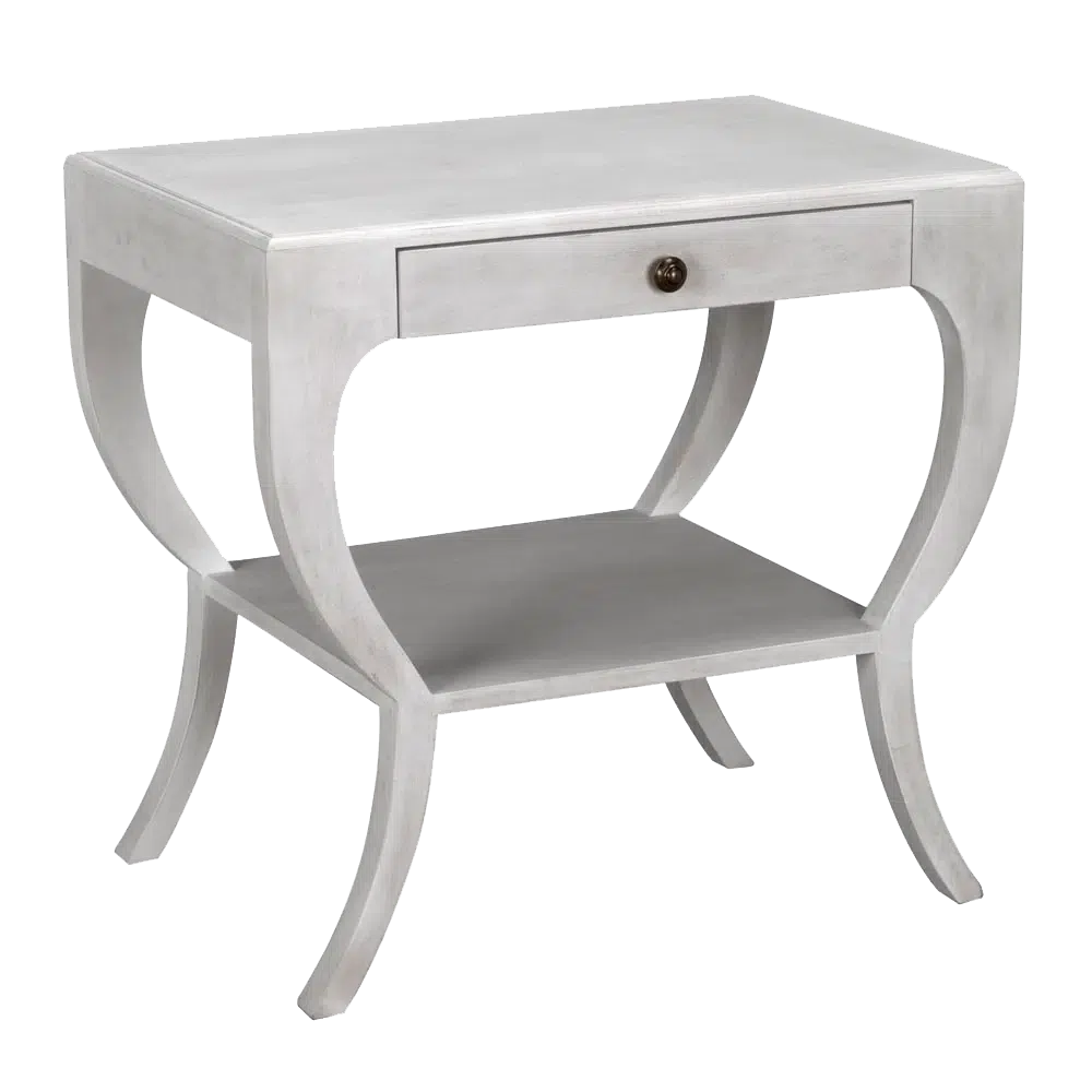 Maude Side Table, White Wash by Noir-Blue Hand Home