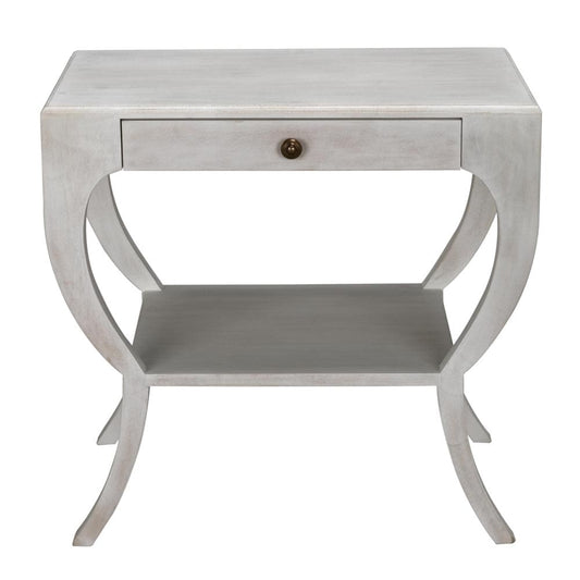 Maude Side Table, White Wash by Noir-Blue Hand Home