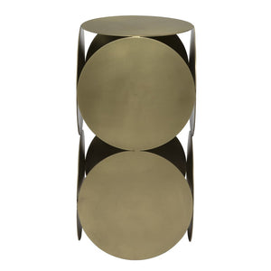 Lola Side Table, Metal with Brass Finish by Noir-Blue Hand Home