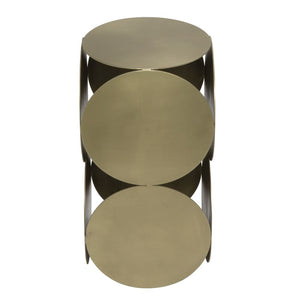 Lola Side Table, Metal with Brass Finish by Noir-Blue Hand Home