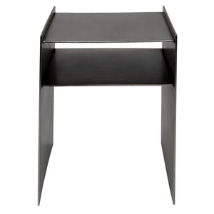 Cyrus Side Table, Antique Silver Finish by Noir-Blue Hand Home