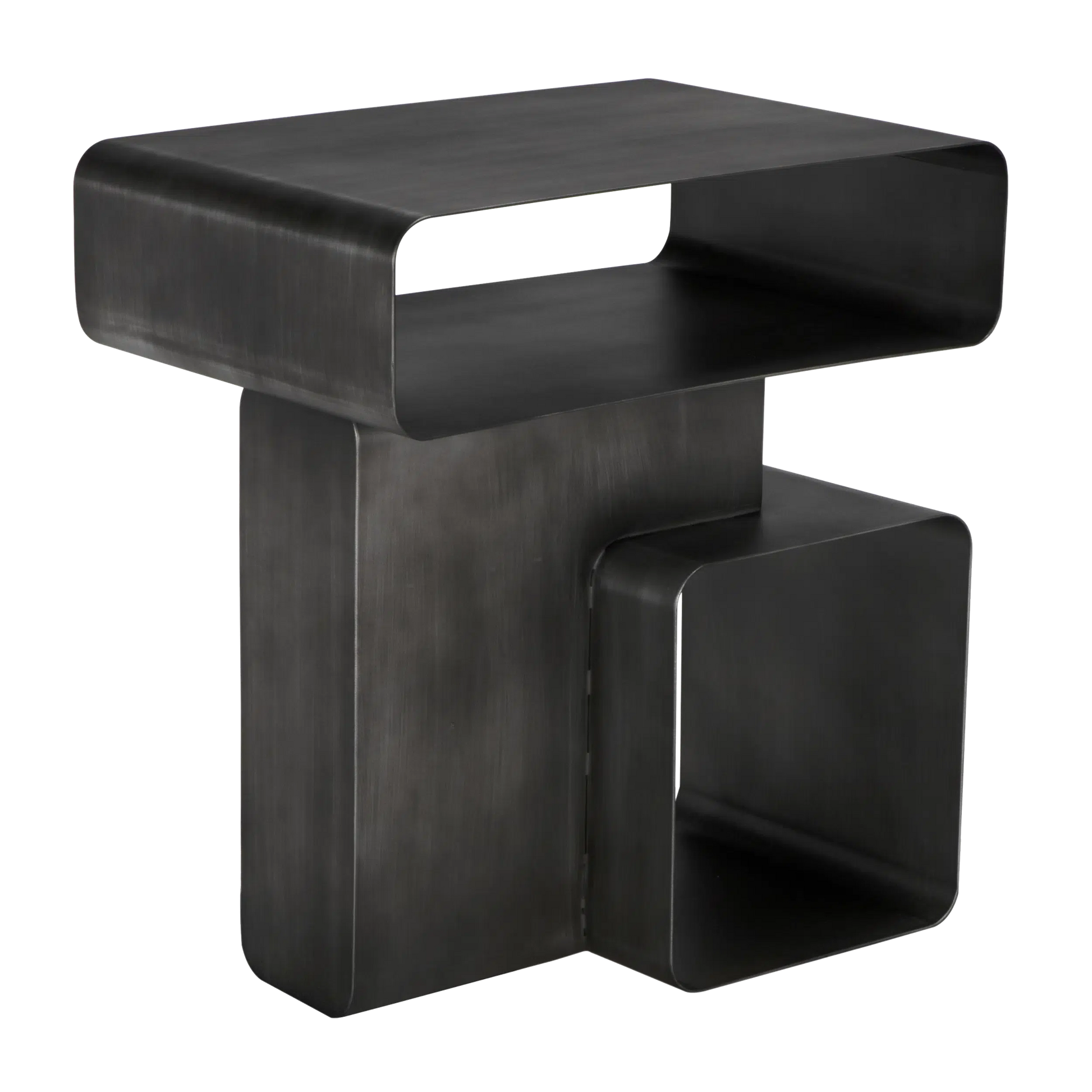 Danville Side Table, Gun Metal Finish by Noir-Blue Hand Home