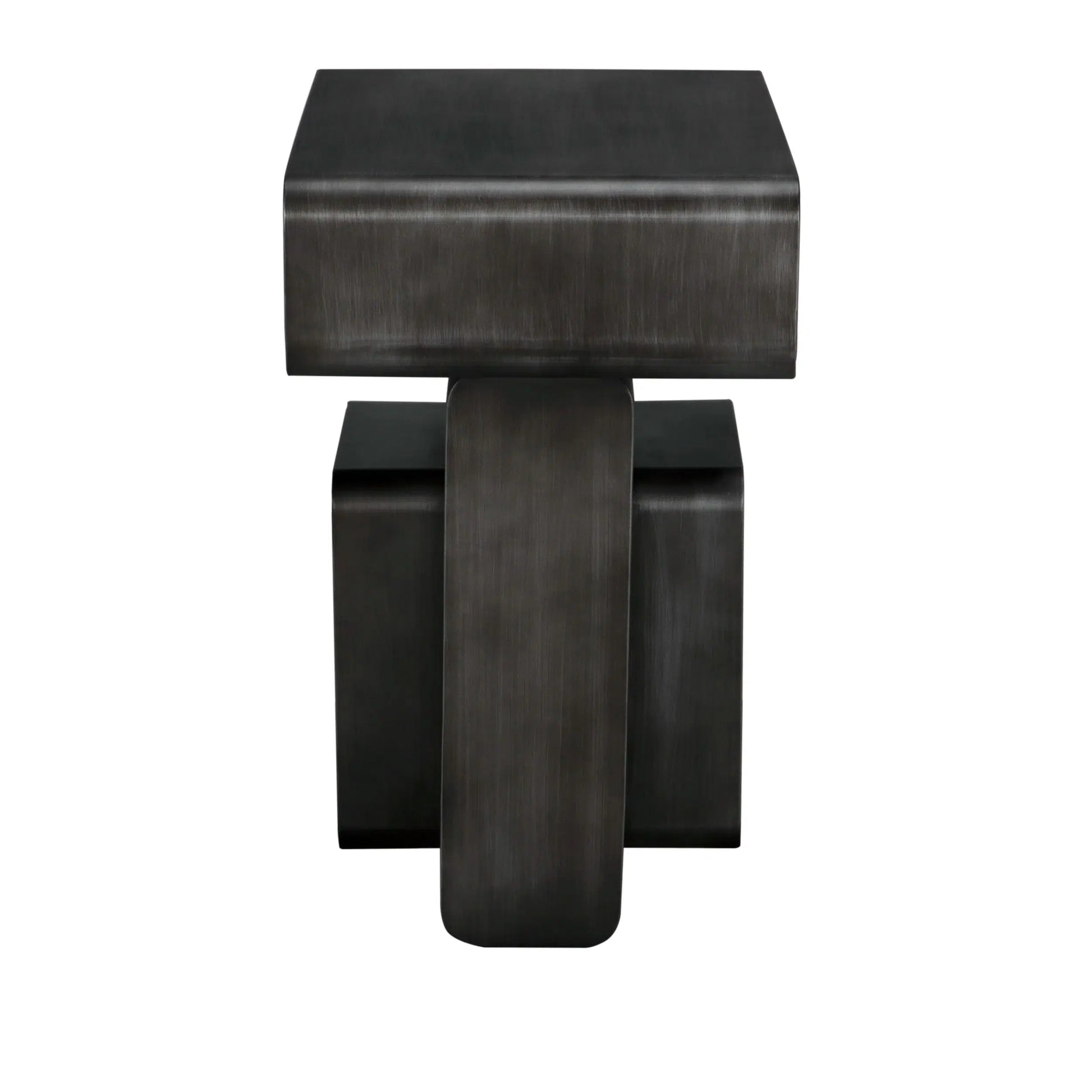 Danville Side Table, Gun Metal Finish by Noir-Blue Hand Home