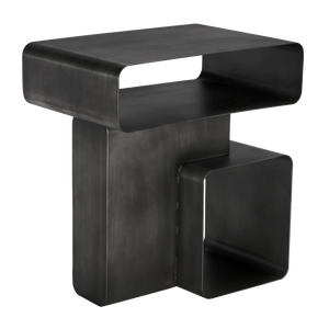 Danville Side Table, Gun Metal Finish by Noir-Blue Hand Home