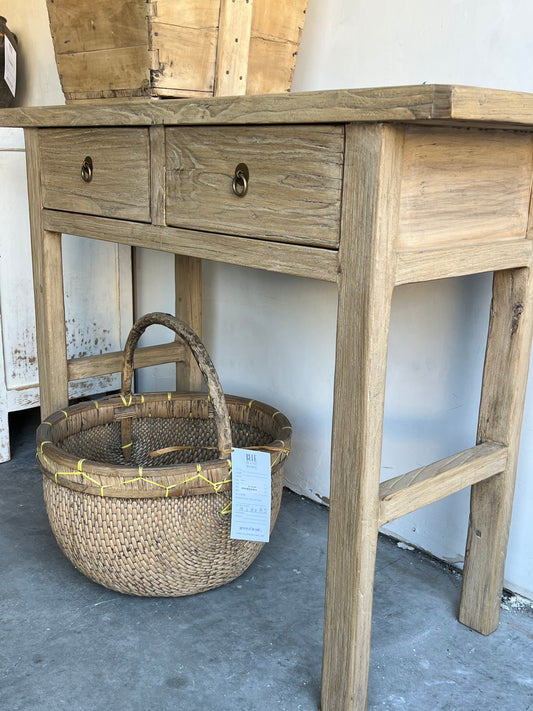 Beachside Elm Two Drawer Table-Blue Hand Home