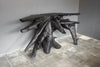 Teak Root Console in Charcoal Finish-Blue Hand Home