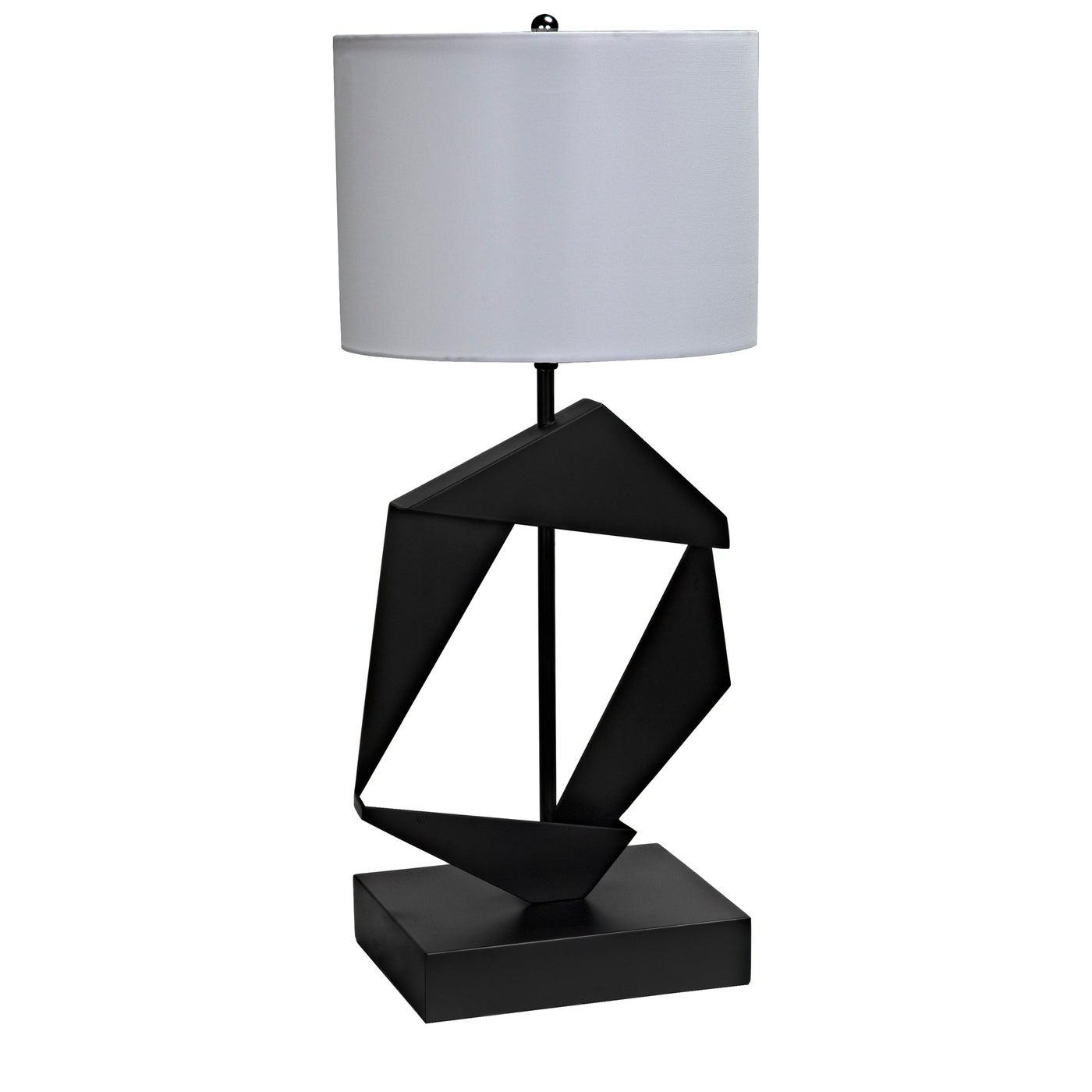 Timothy Table Lamp with Shade-Noir Furniture-Blue Hand Home