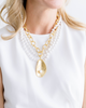 Pearl Necklace with Gold Oyster and Hand Set Freshwater Pearl-Blue Hand Home