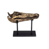 Brass Alligator On Stand, Small-Noir Furniture-Blue Hand Home