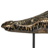 Brass Alligator On Stand, Small-Noir Furniture-Blue Hand Home