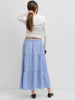 The Emilie Skirt | Tiered Gingham Midi Skirt-Blue Hand Home