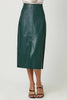 60845 Leather Midi Skirt-Blue Hand Home