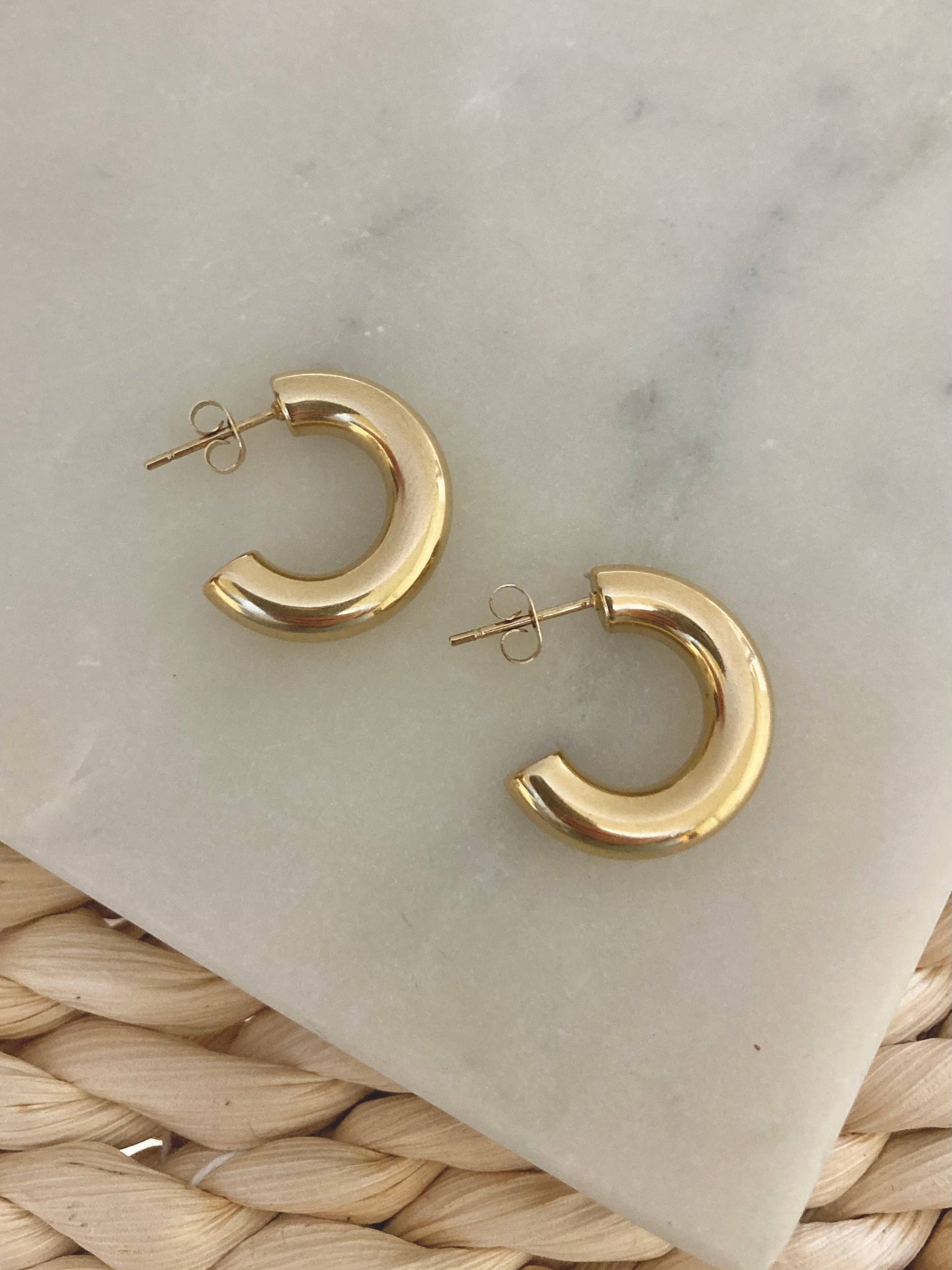 18k Gold Plated Waterproof Earring-Blue Hand Home