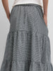 The Emilie Skirt | Tiered Gingham Midi Skirt-Blue Hand Home