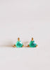 Mini Energy Gem - Green Onyx - Gold Earrings-Blue Hand Home