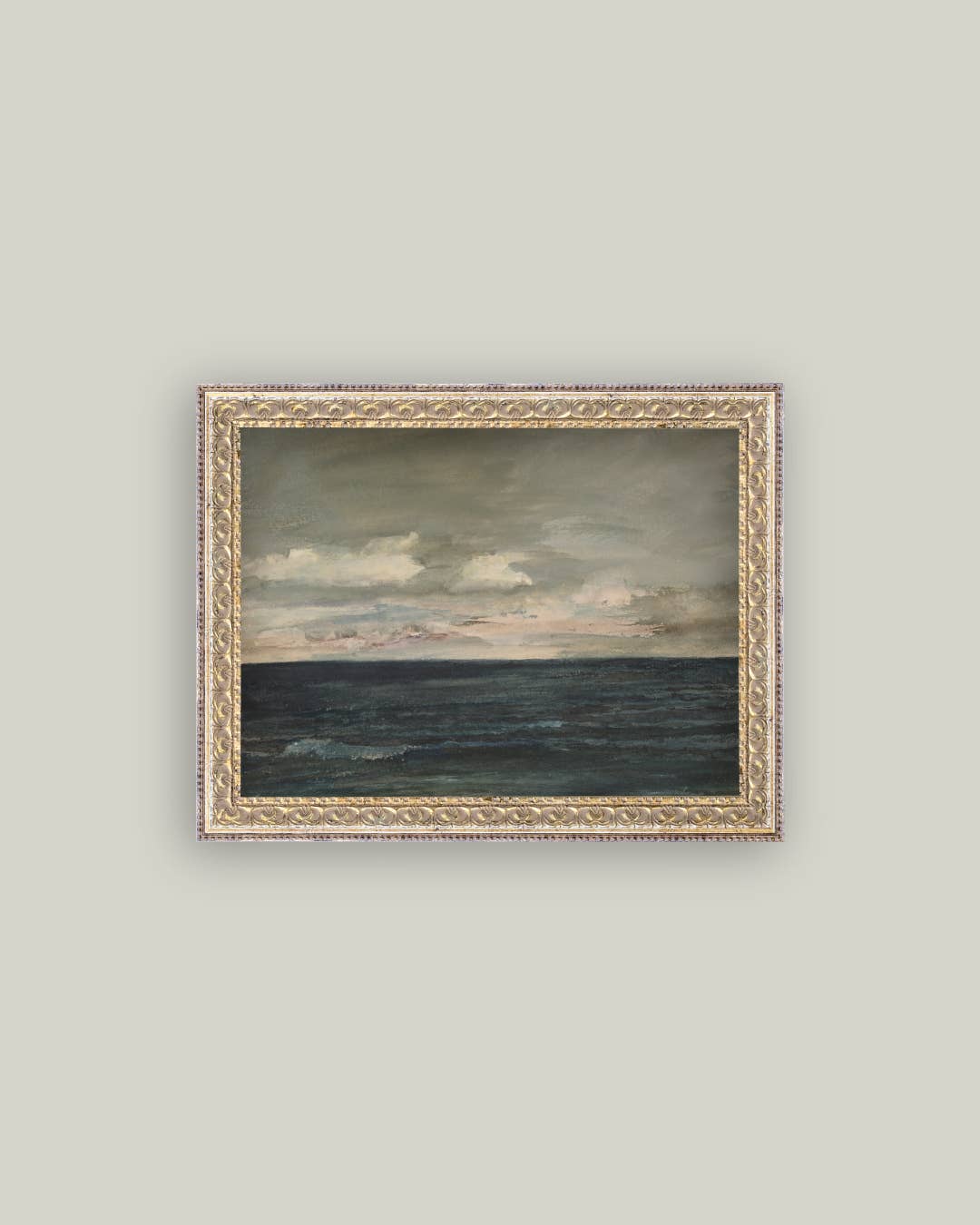 Ocean View Framed Antique Art-Blue Hand Home