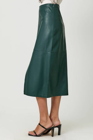 60845 Leather Midi Skirt-Blue Hand Home