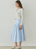 The Mariana Skirt | Full Volume Skirt with Wrap Waist Detail-Blue Hand Home