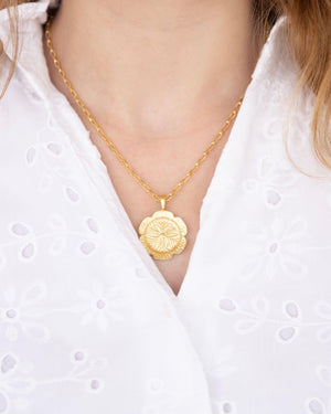 Gold Cabbage Necklace-Blue Hand Home