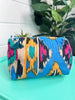 Quilted Makeup Bags | Travel Cosmetic Toiletry Bag | Ikat-Blue Hand Home