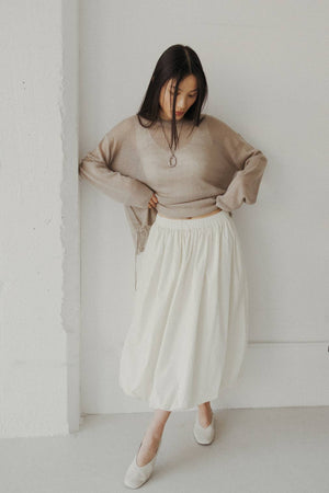 The Bella Skirt | Midi Bubble Skirt-Blue Hand Home