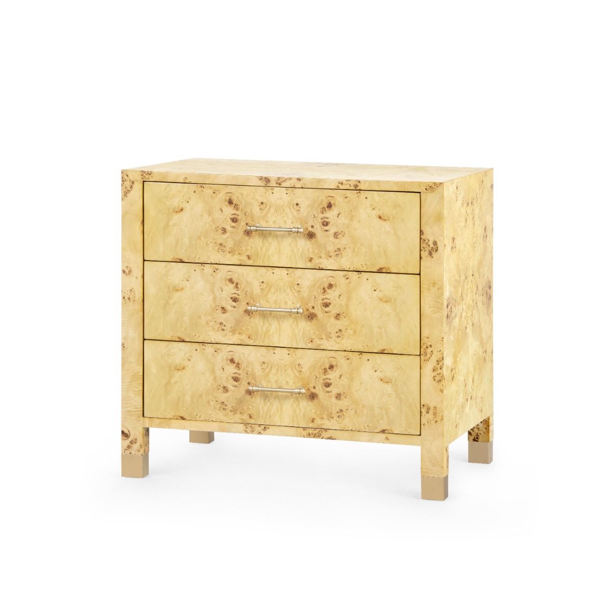 Cole 3-Drawer Side Table / Burl-Blue Hand Home