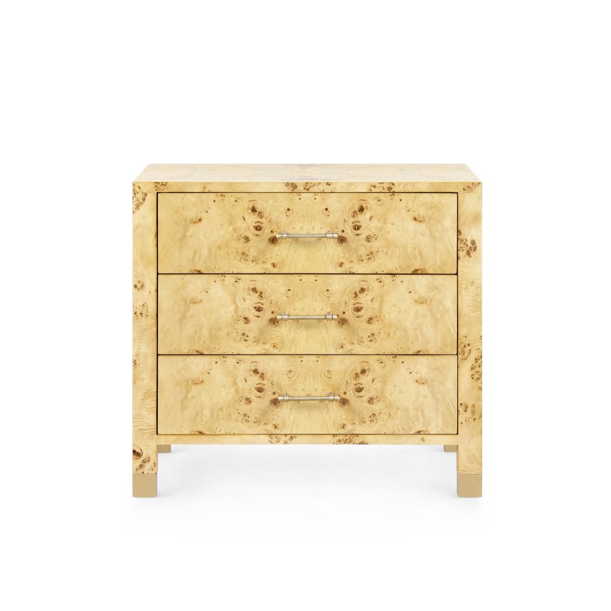 Cole 3-Drawer Side Table / Burl-Blue Hand Home