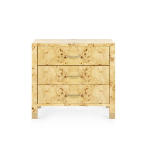 Cole 3-Drawer Side Table / Burl-Blue Hand Home