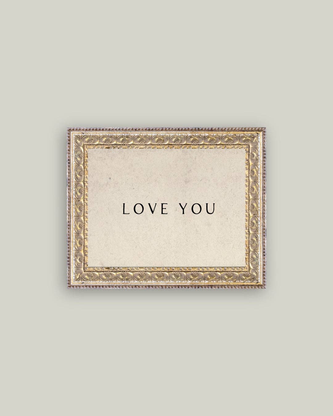 Love You Framed Antique Art-Blue Hand Home