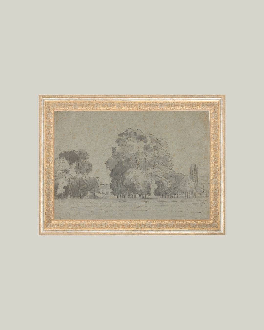 Grove Of Trees Framed Antique Art-Blue Hand Home