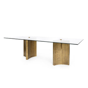 Damon Dining Table / Antique Brass-Blue Hand Home