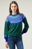 Lacey Way Round Neck Fair-Isle Sweater-Blue Hand Home