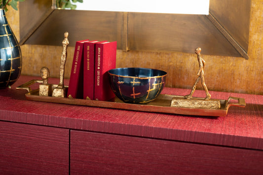 Loom Small Bowl / Anthracite and Brass-Villa & House-Blue Hand Home