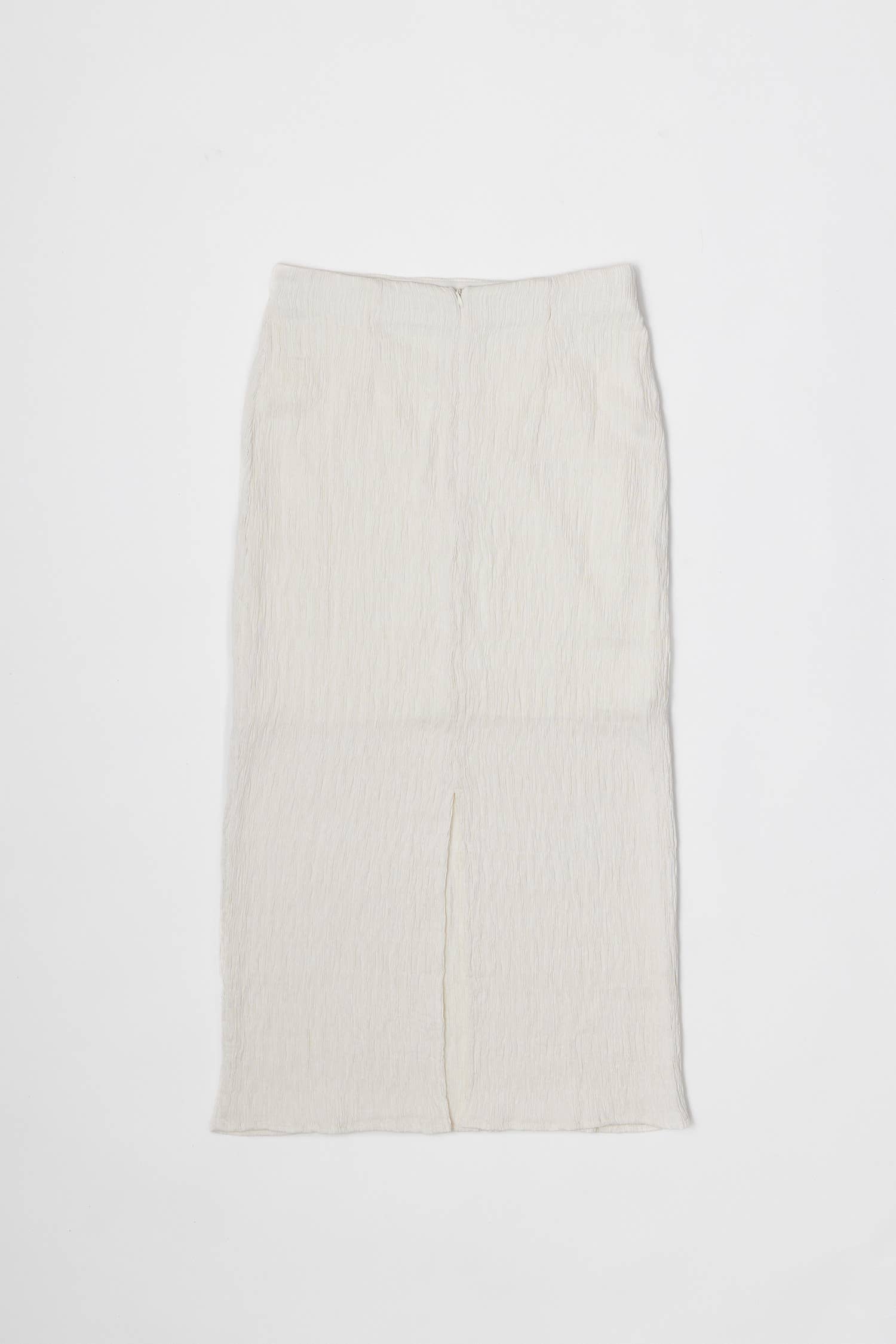 The Miranda Skirt | Textured Midi Skirt with Back Slit-Blue Hand Home