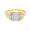 Rainbow Moonstone and Opal Empress Ring-Blue Hand Home