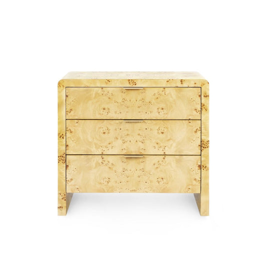 Emil 3-Drawer Side Table / Burl-Blue Hand Home