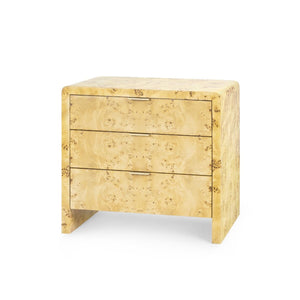 Emil 3-Drawer Side Table / Burl-Blue Hand Home